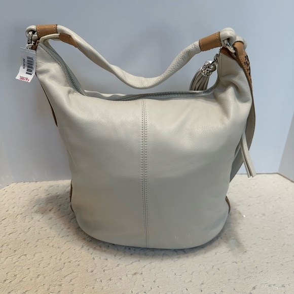 Brighton ‘Collins’ Cream White Leather Bohemian Bucket Shoulder Bag NWT - Picture 14 of 16